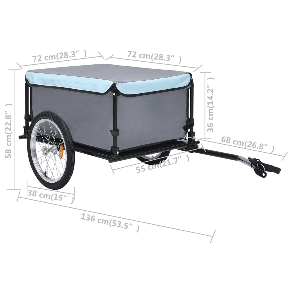 Berkfield Bike Cargo Trailer Black and Blue 65 kg