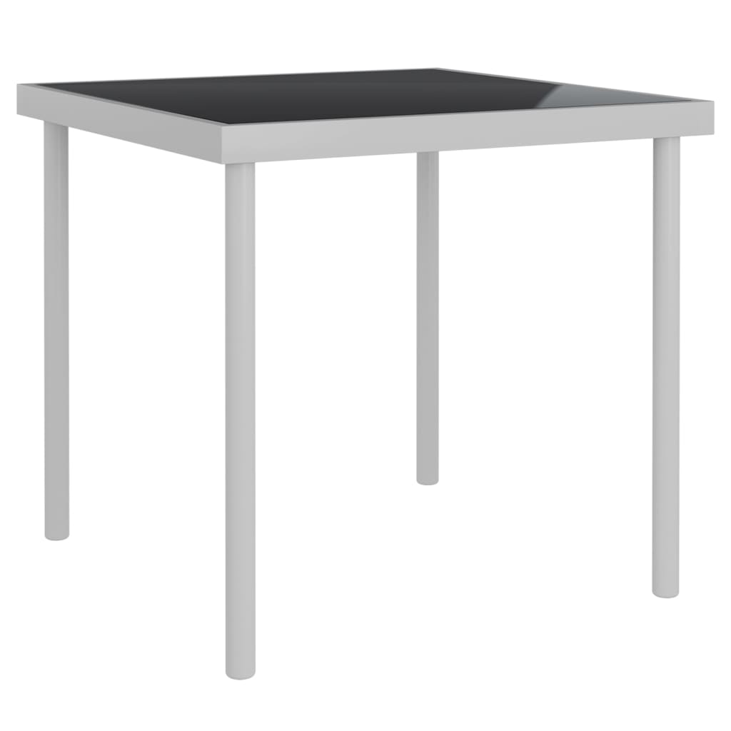 Berkfield Outdoor Dining Table Light Grey 80x80x72 cm Glass and Steel