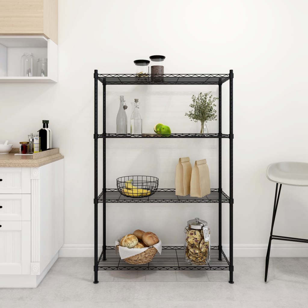 Berkfield 4-Tier Storage Shelf 90x35x137 cm Black 200 kg