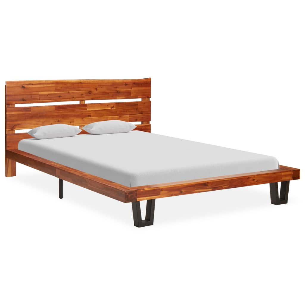 Berkfield Bed Frame with Live Edge Solid Acacia Wood 120 cm