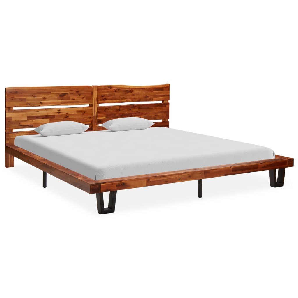 Berkfield Bed Frame with Live Edge Solid Acacia Wood 200 cm