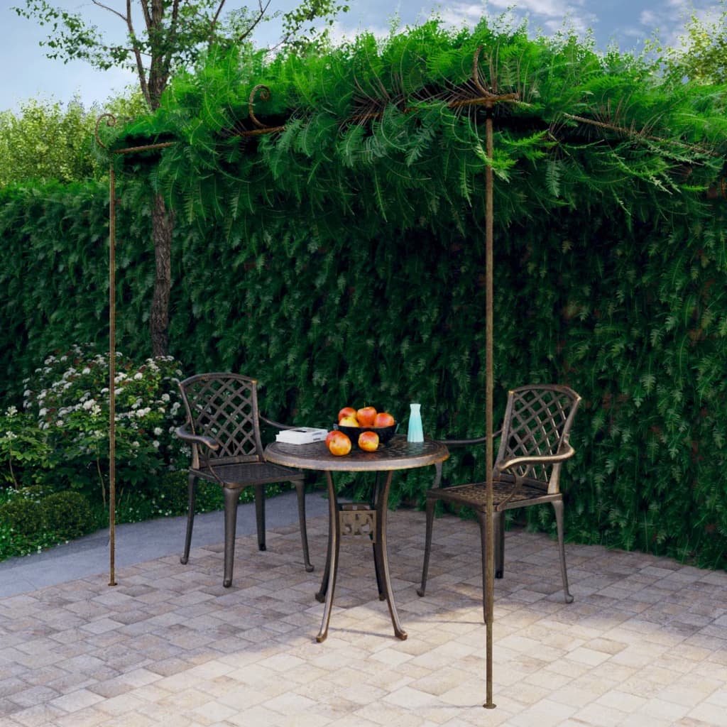 Berkfield Garden Pergola Antique Brown 3x3x2.5 m Iron