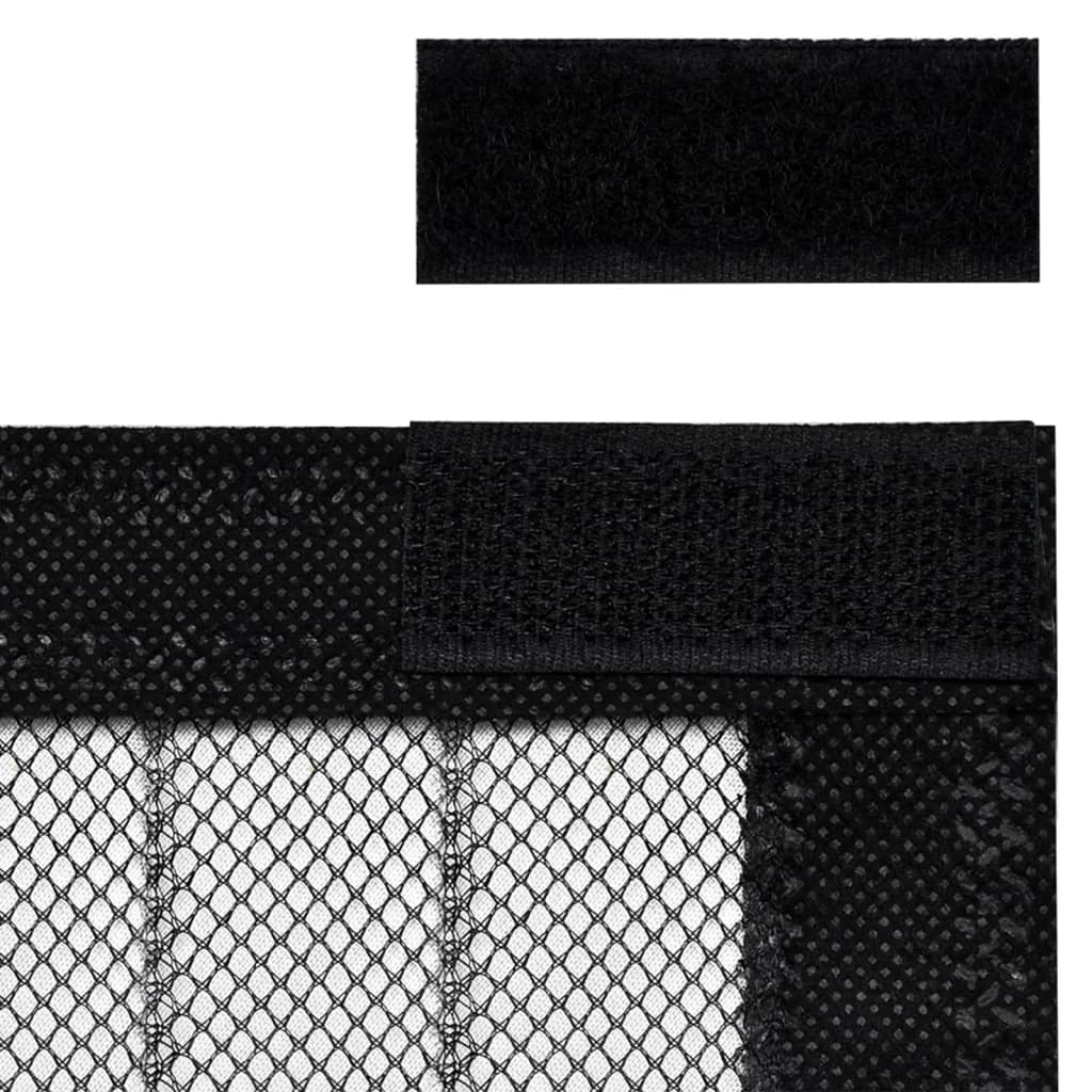Berkfield Insect Door Curtains 2 pcs with Magnet Blocks Black 230x160 cm