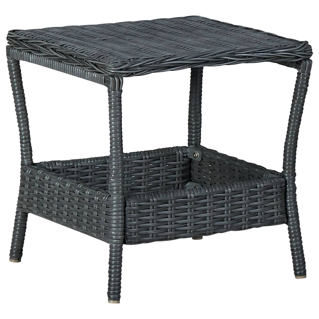 Berkfield Garden Table Dark Grey 45x45x46.5 cm Poly Rattan