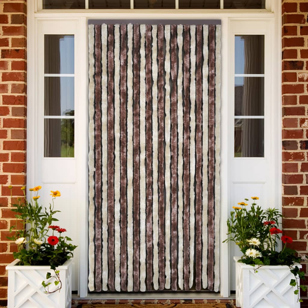 Berkfield Insect Curtain Beige and Light Brown 120x220 cm Chenille