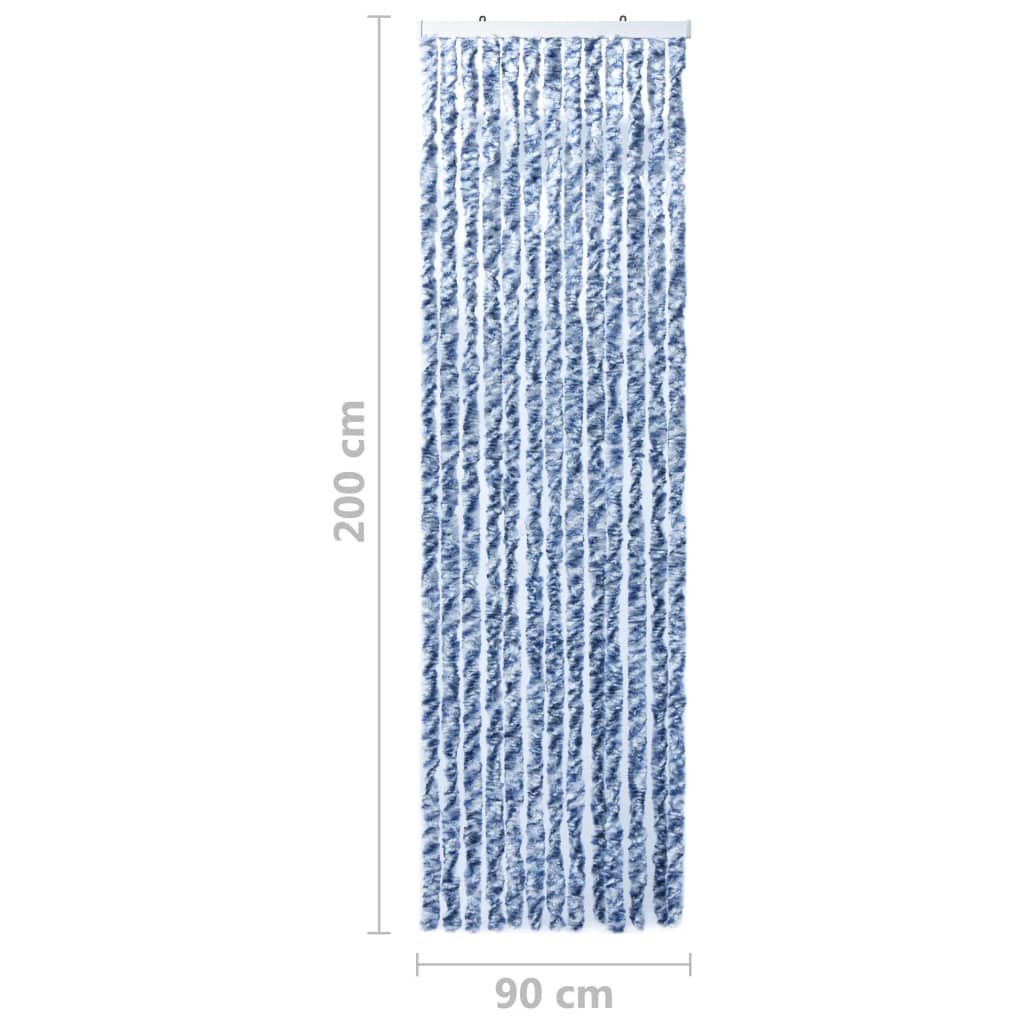 Berkfield Insect Curtain Blue and White 90x200 cm Chenille
