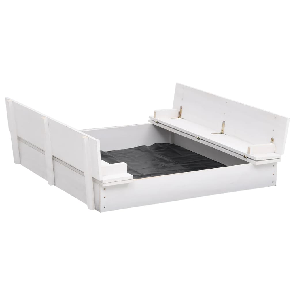 Berkfield Sandbox Fir Wood White 95x90x15 cm