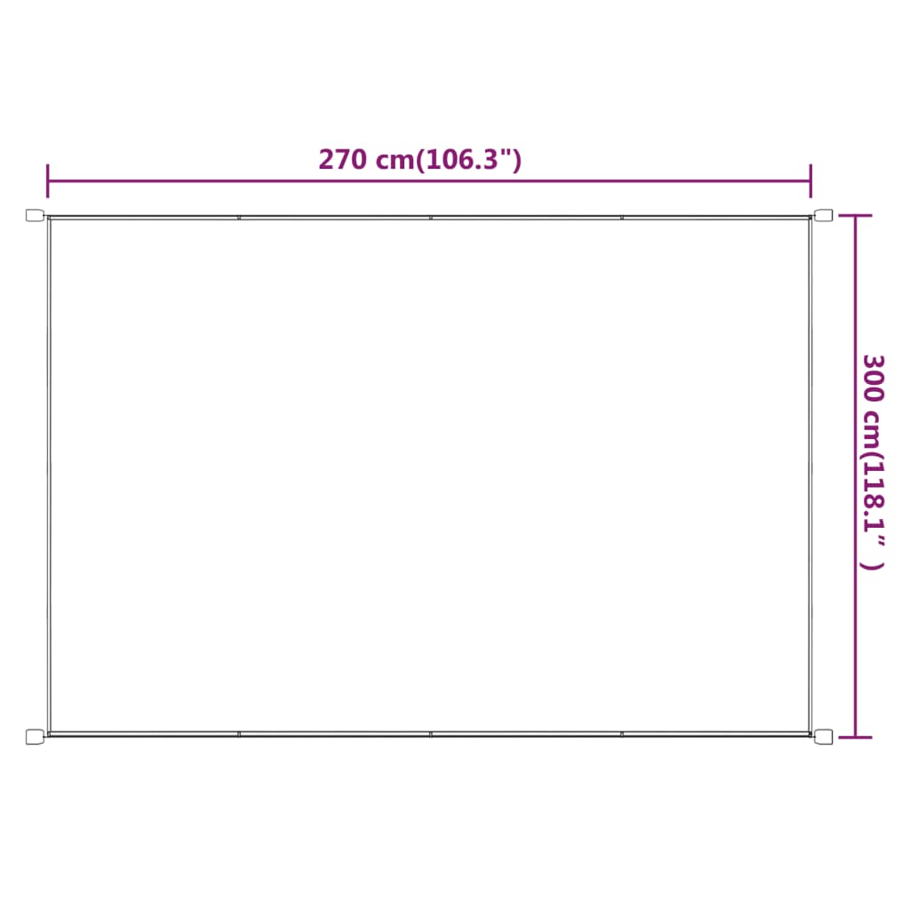 Berkfield Vertical Awning Taupe 300x270 cm Oxford Fabric