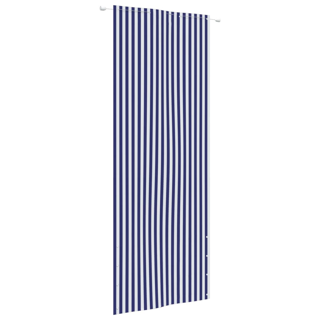Berkfield Balcony Screen Blue and White 80x240 cm Oxford Fabric