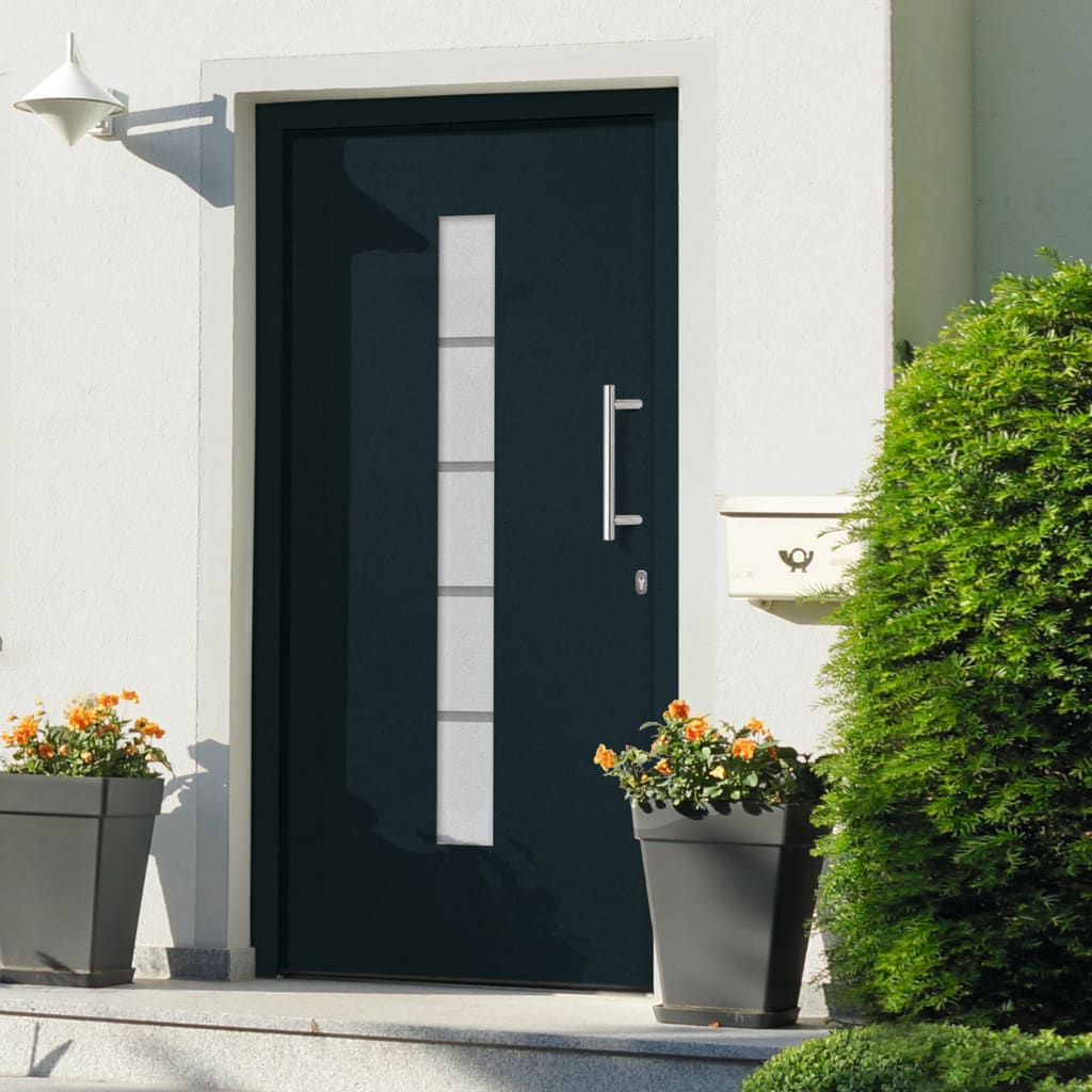 Berkfield Front Door Aluminium and PVC Anthracite 110x210 cm