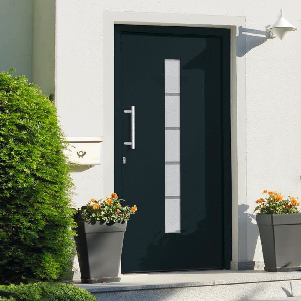 Berkfield Front Door Aluminium and PVC Anthracite 100x200 cm