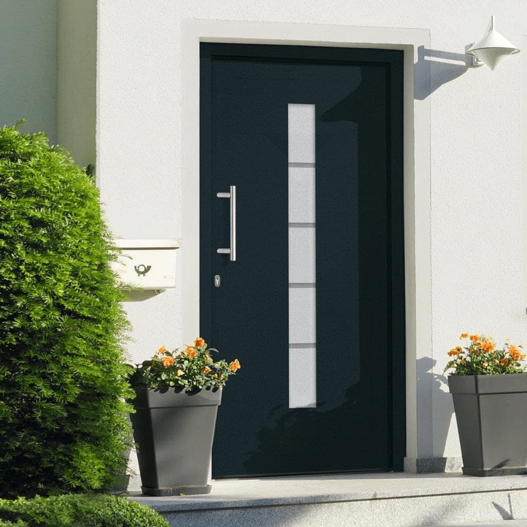 Berkfield Front Door Aluminium and PVC Anthracite 100x210 cm