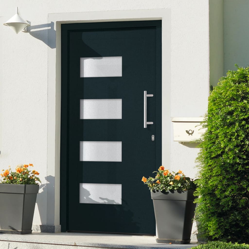 Berkfield Front Door Aluminium and PVC Anthracite 100x200 cm