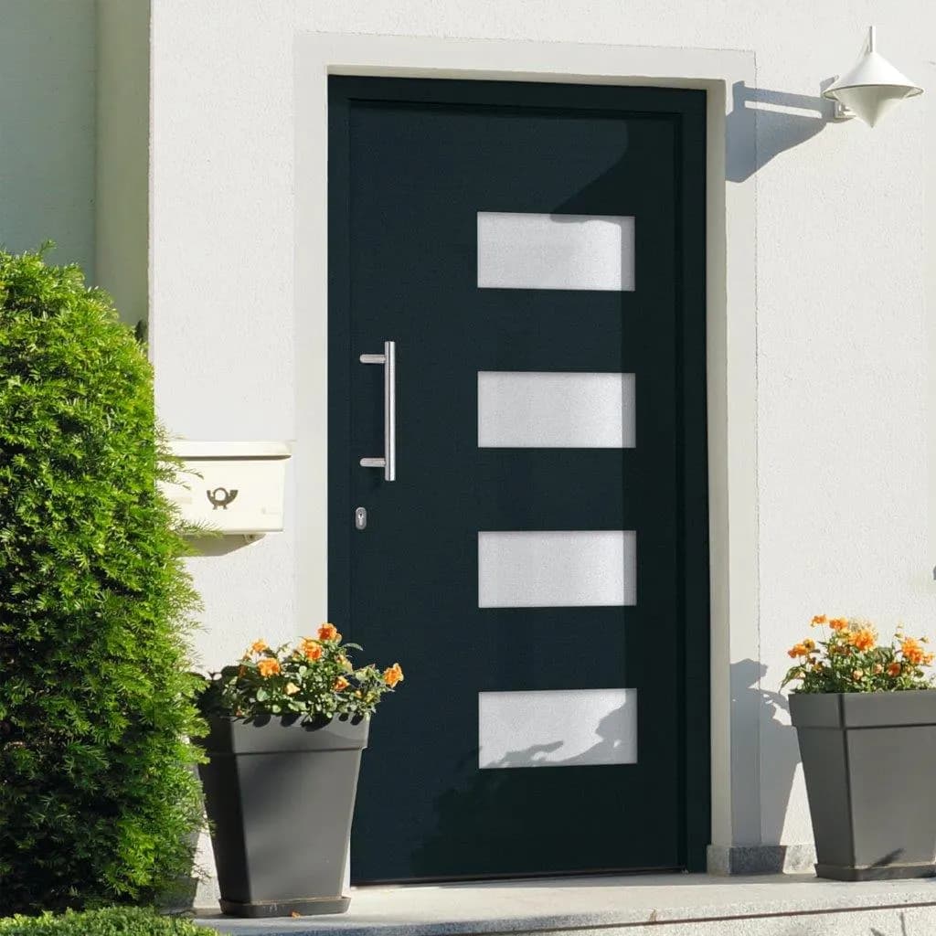 Berkfield Front Door Aluminium and PVC Anthracite 100x210 cm