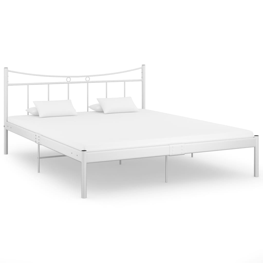 Berkfield Bed Frame White Metal 160x200 cm