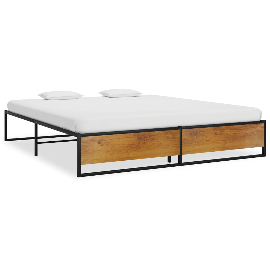 Berkfield Bed Frame Black Metal 200x200 cm
