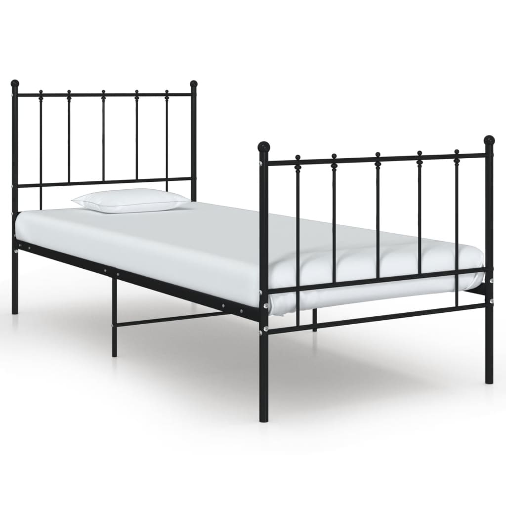 Berkfield Bed Frame Black Metal 100x200 cm