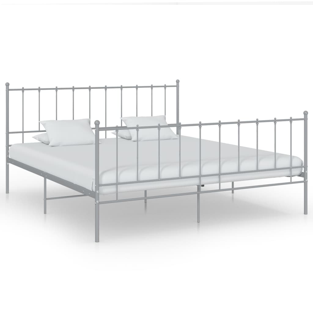 Berkfield Bed Frame Grey Metal 160x200 cm