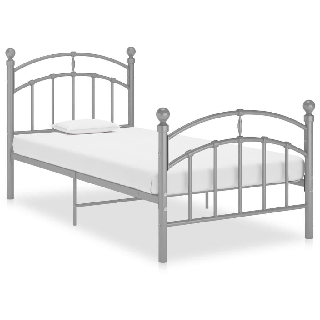 Berkfield Bed Frame Grey Metal 90x200 cm