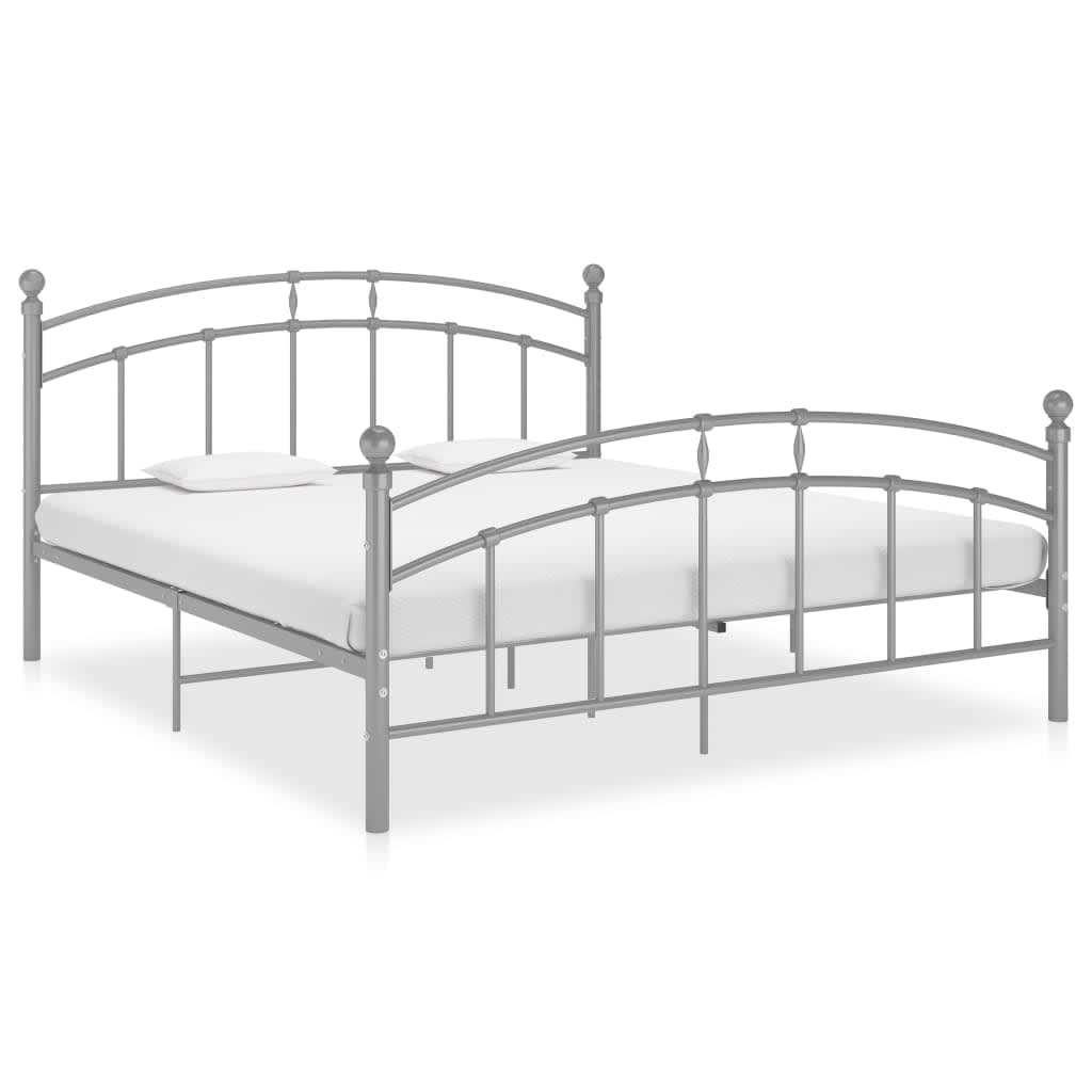 Berkfield Bed Frame Grey Metal 160x200 cm