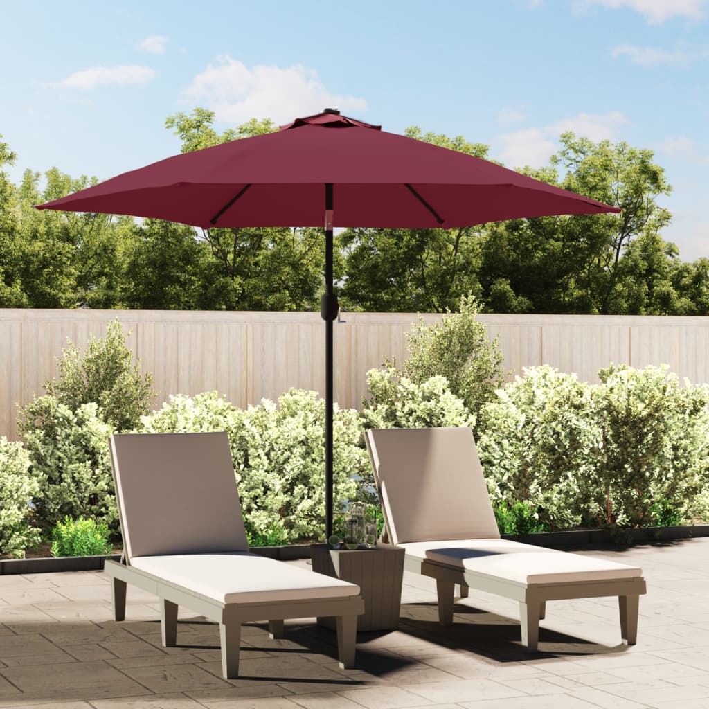 Berkfield Outdoor Parasol with Metal Pole Bordeaux Red 300 cm