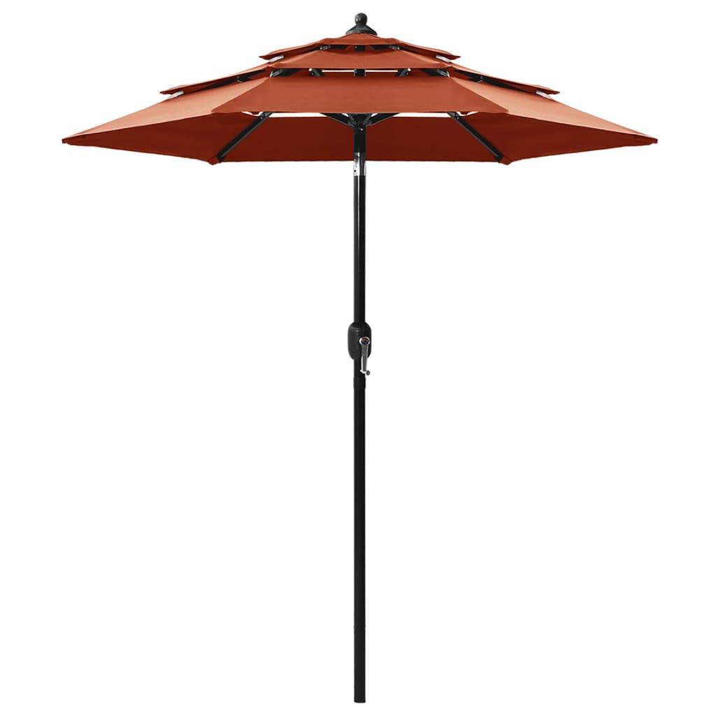 Berkfield 3-Tier Parasol with Aluminium Pole Terracotta 2 m