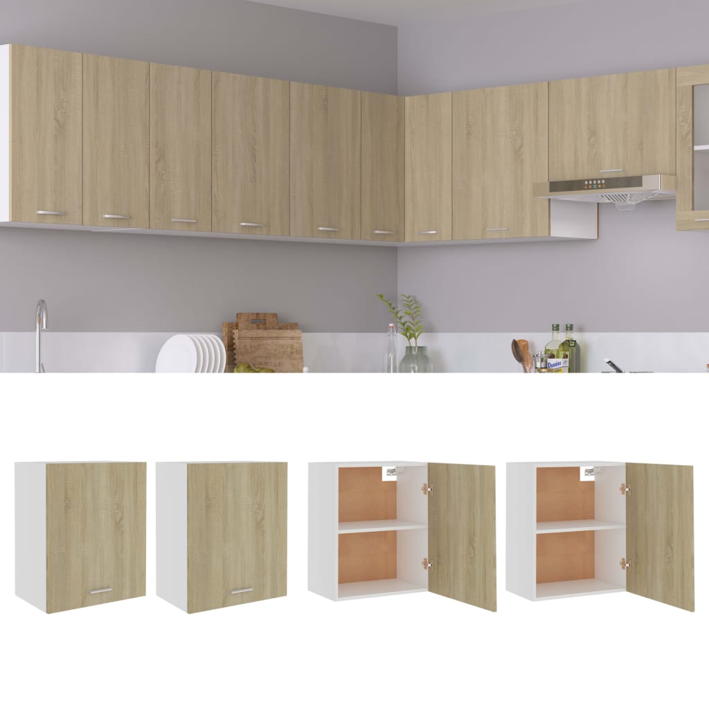 Berkfield Hanging Cabinets 2 pcs Sonoma Oak 50x31x60 cm Engineered Wood