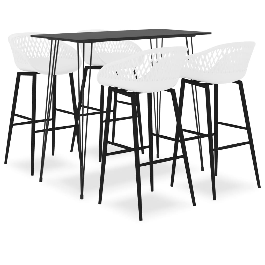 Berkfield 5 Piece Bar Set Black and White