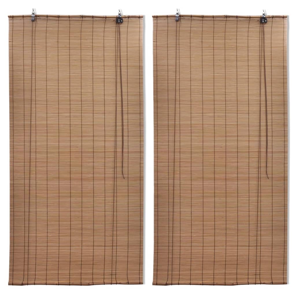 Berkfield Bamboo Roller Blinds 2 pcs 100 x 160 cm Brown
