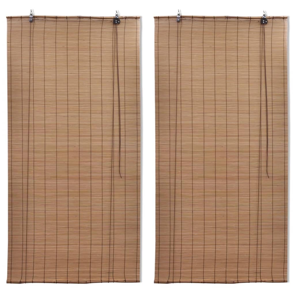 Berkfield Bamboo Roller Blinds 2 pcs Brown 120 x 220 cm