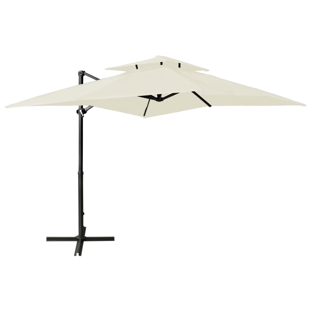 Berkfield Cantilever Umbrella with Double Top 250x250 cm Sand