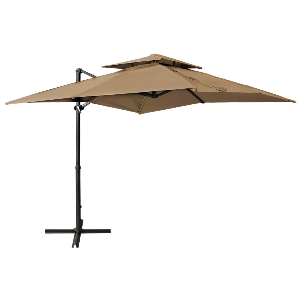 Berkfield Cantilever Umbrella with Double Top 250x250 cm Taupe
