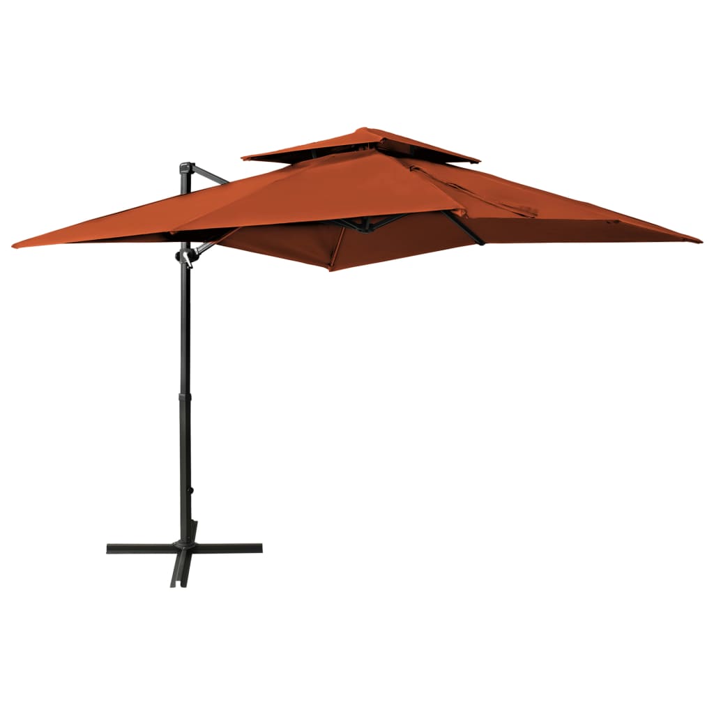 Berkfield Cantilever Umbrella with Double Top Terracotta 250x250 cm