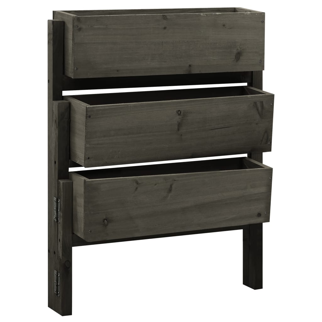 Berkfield Garden Folding Planter Grey 60x14x75 cm Solid Firwood