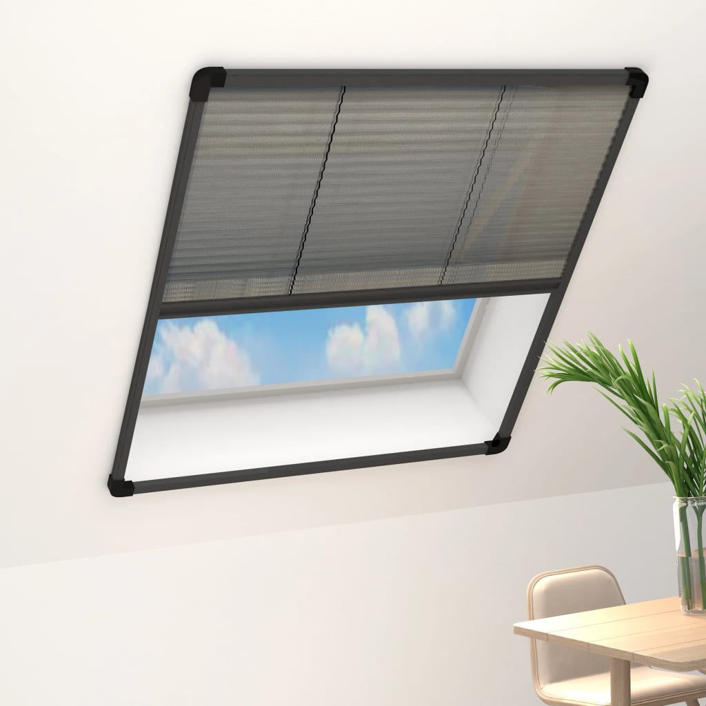 Berkfield Plisse Insect Screen for Windows Aluminium Anthracite 100x160cm