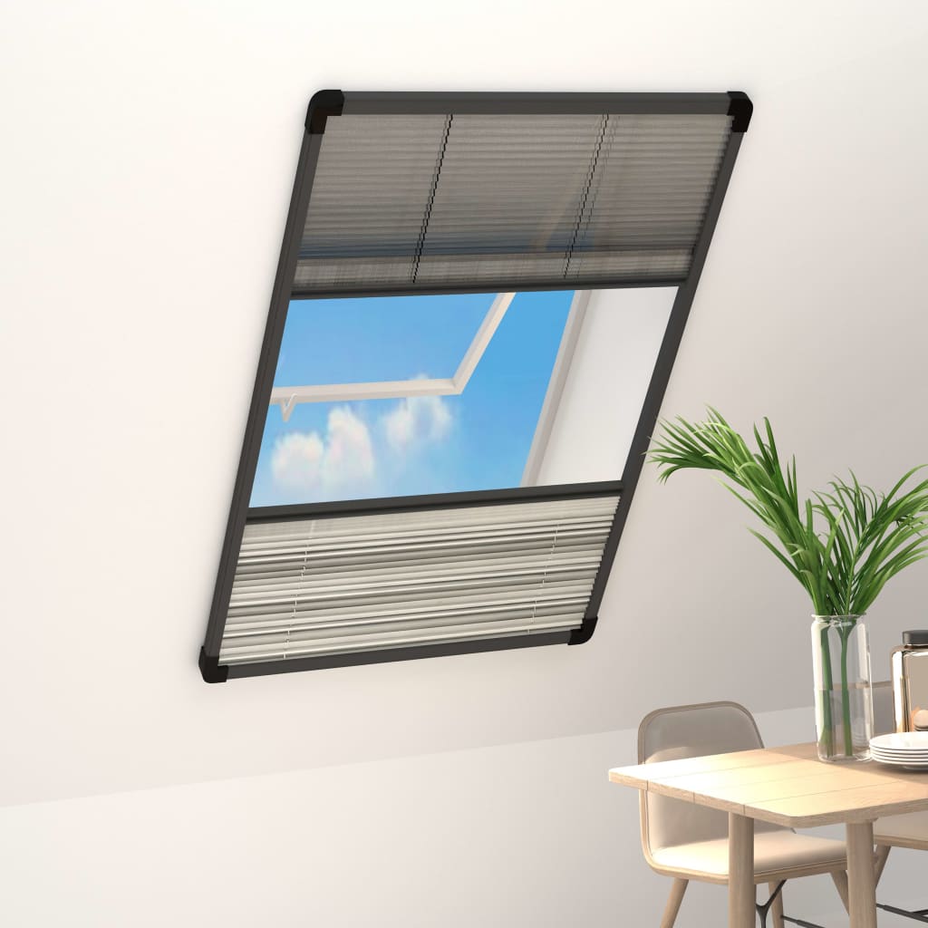 Berkfield Plisse Insect Screen for Windows Aluminium 100x160cm with Shade