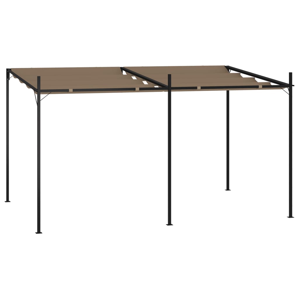 Berkfield Gazebo with Retractable Roof 400x300x233 cm Taupe