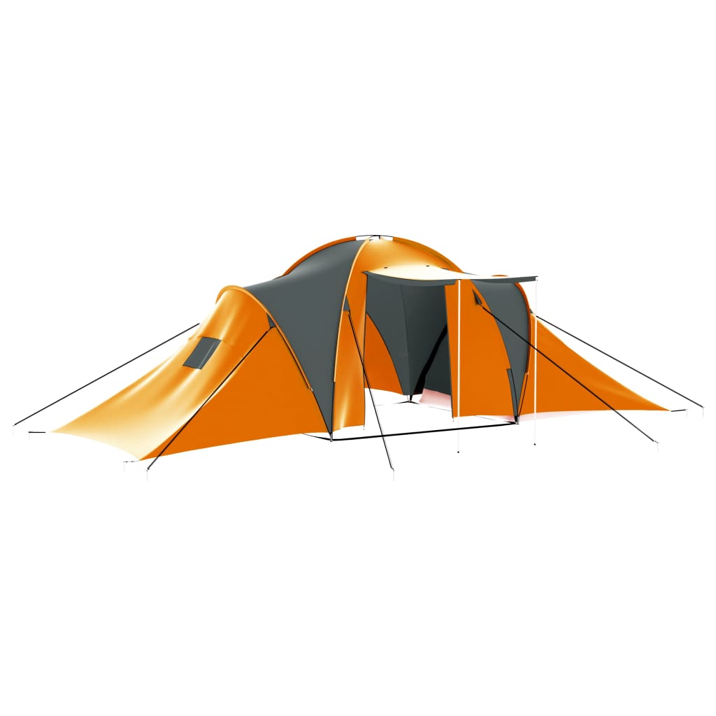 tent 9 person Berkfield Camping Tent 9 Persons Fabric Grey and Orange – Berkfield Home