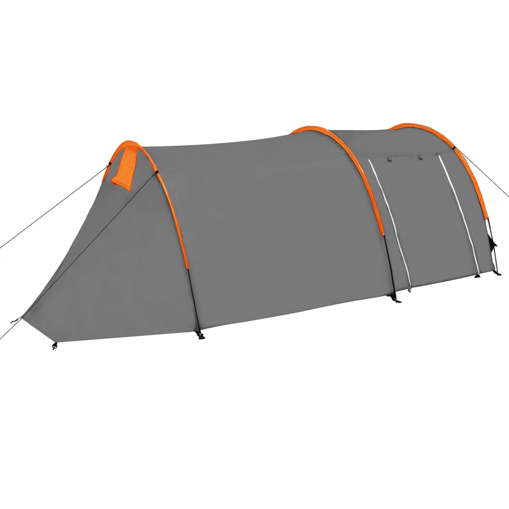 Berkfield Camping Tent 4 Persons Grey and Orange