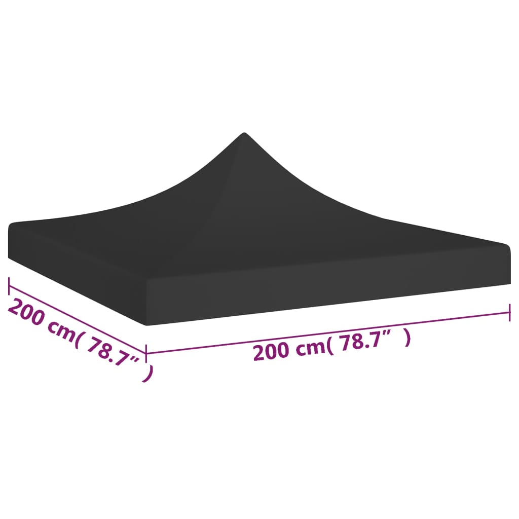 Berkfield Party Tent Roof 2x2 m Black 270 g/m�__