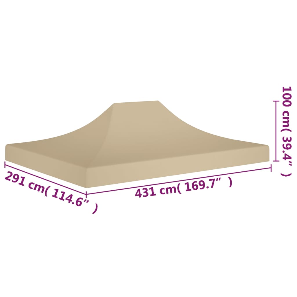 Berkfield Party Tent Roof 4.5x3 m Beige 270 g/m�__