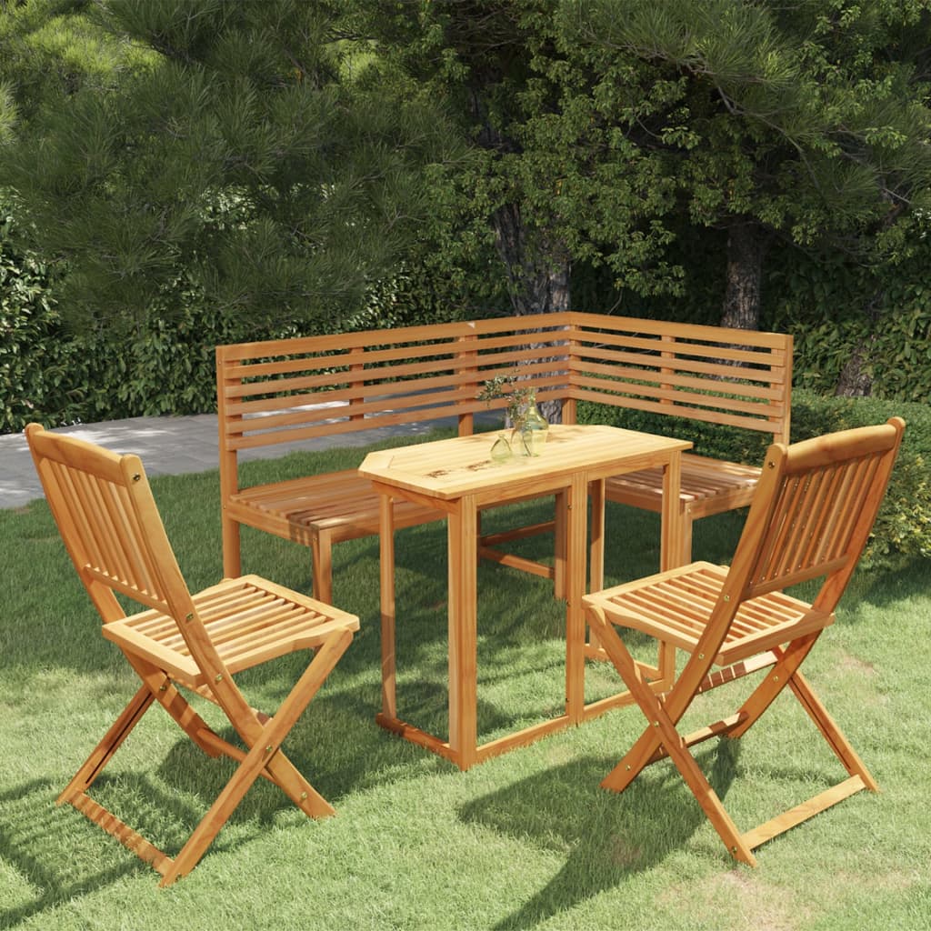 Berkfield 4 Piece Bistro Set Solid Acacia Wood