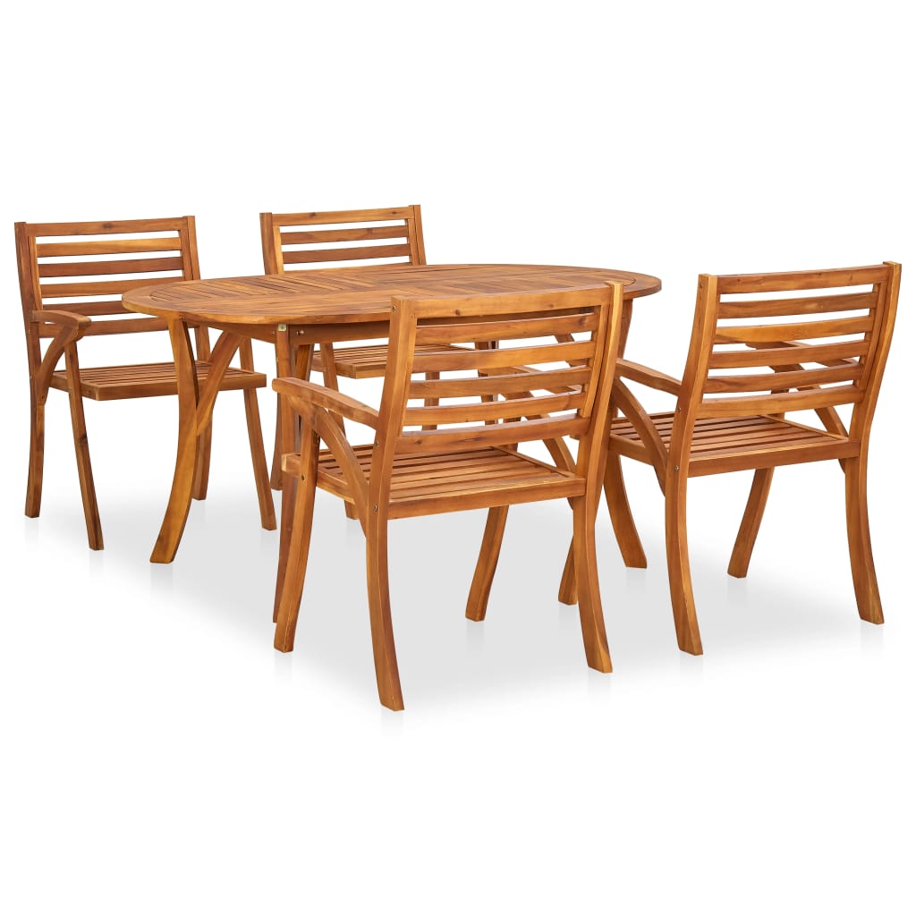 Berkfield 5 Piece Garden Dining Set Solid Acacia Wood