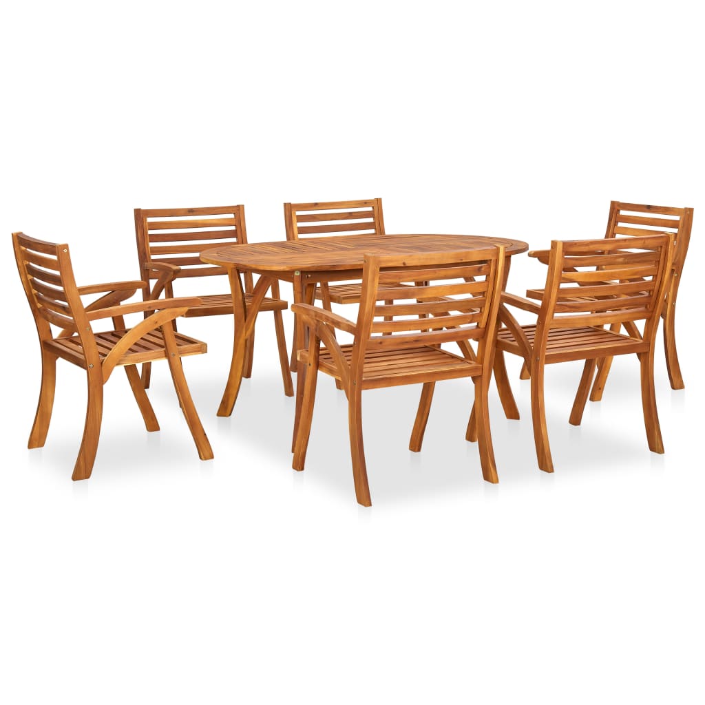 Berkfield 7 Piece Garden Dining Set Solid Acacia Wood