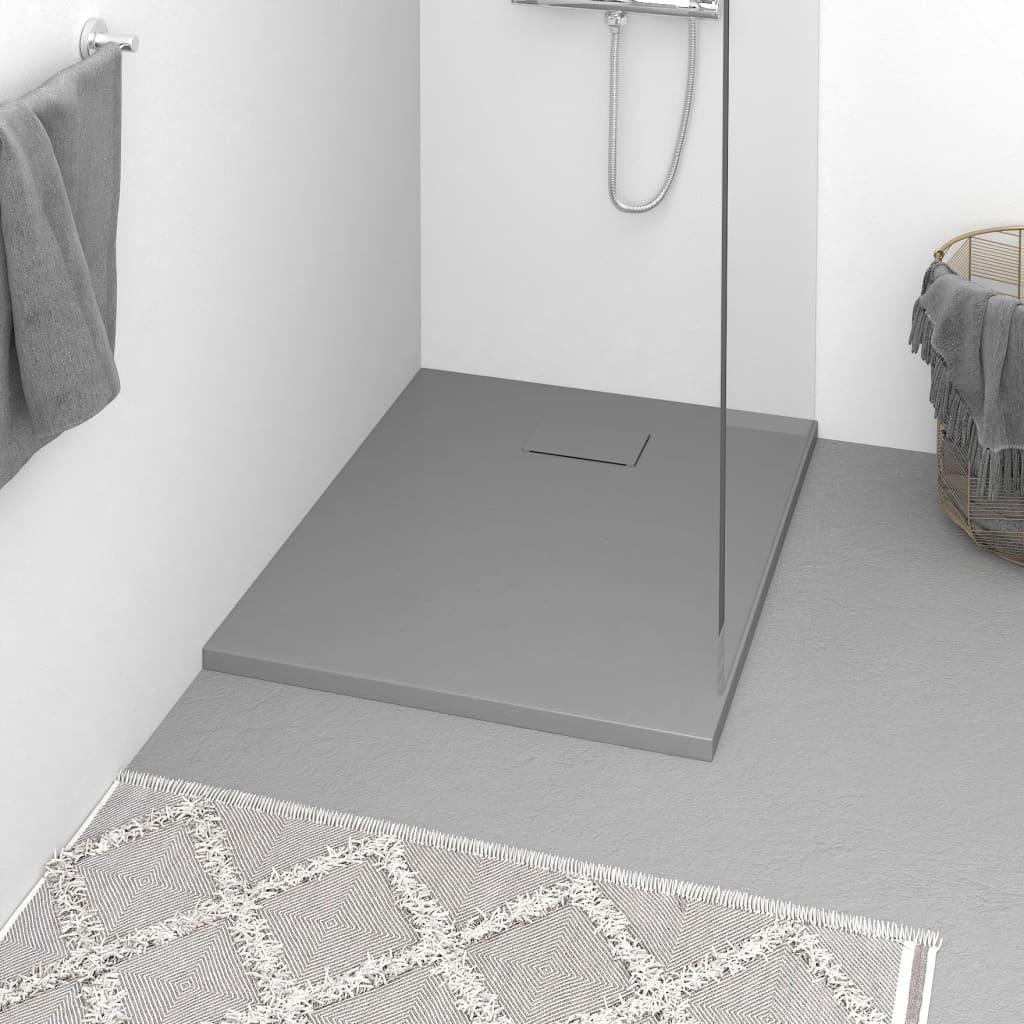 Berkfield Shower Base Tray SMC Grey 90x70 cm