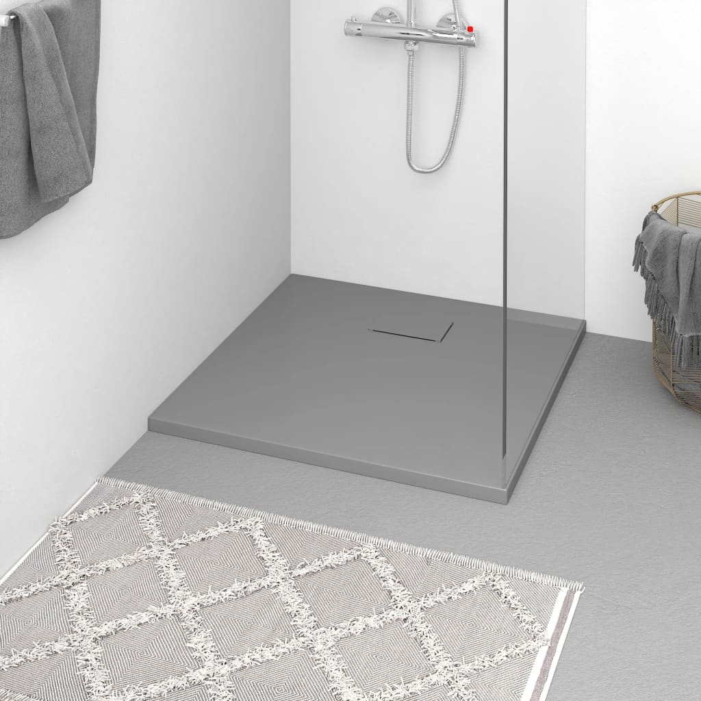 Berkfield Shower Base Tray SMC Grey 90x90 cm