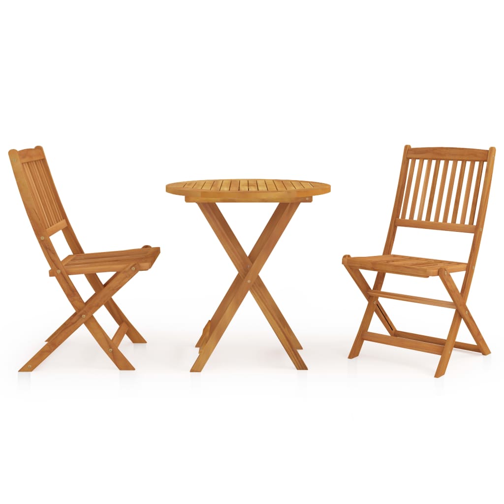Berkfield 3 Piece Folding Garden Dining Set Solid Acacia Wood