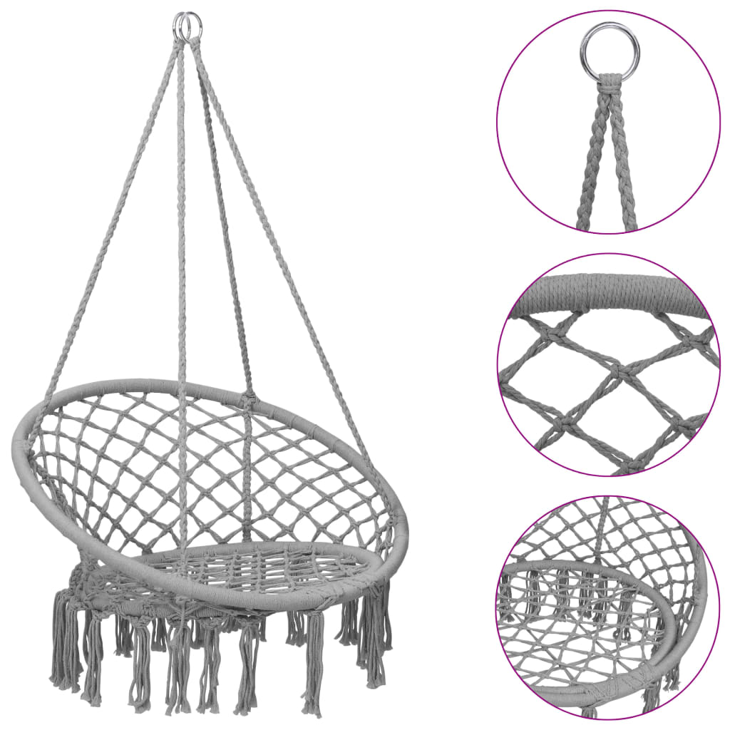 Berkfield Hammock Swing Chair 80 cm Grey
