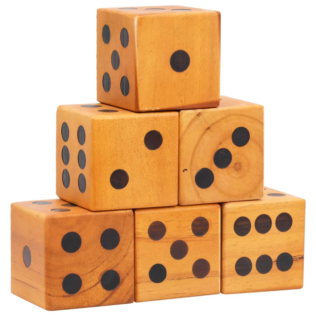 Berkfield Giant Yard Dice Set 6 pcs Solid Pinewood