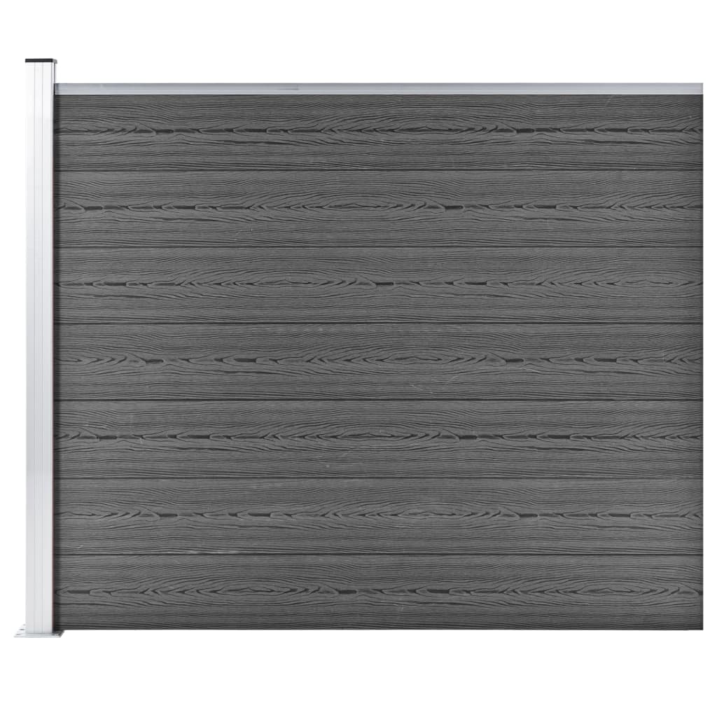 Berkfield Fence Panel WPC 175x146 cm Black